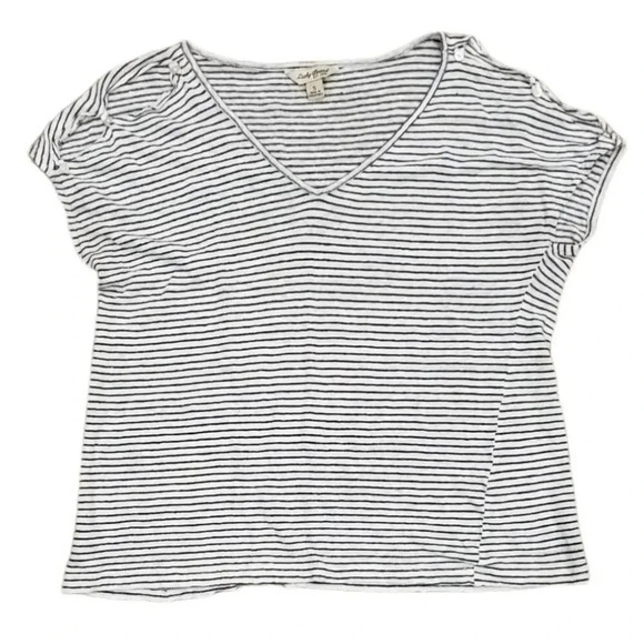 Lucky Brand Striped Cold Shoulder Top S - Picture 1 of 3